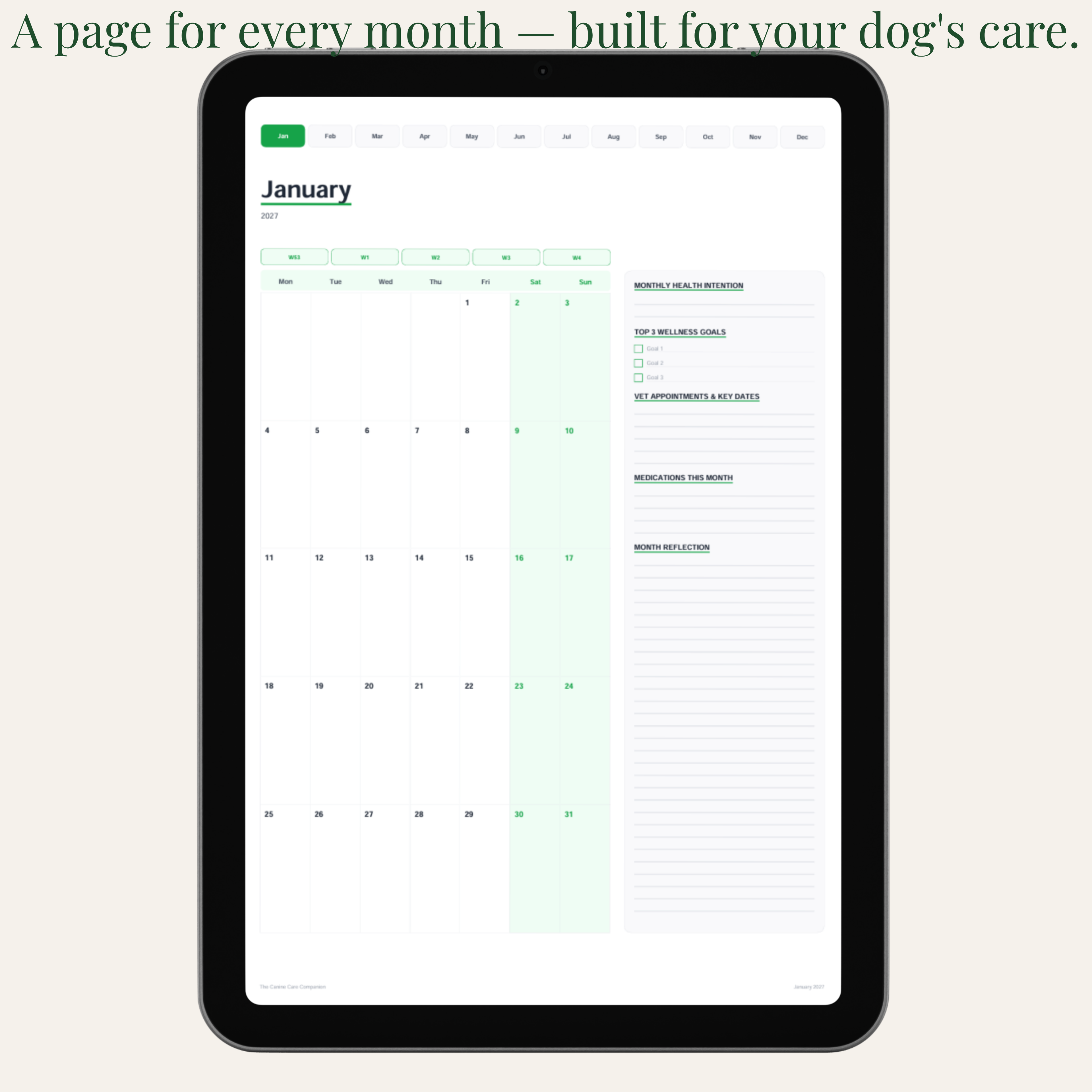 The Canine Care Companion 2027 | Digital Dog Health Planner | 136-Page Printable PDF | Vet Visits & Medication Tracker product