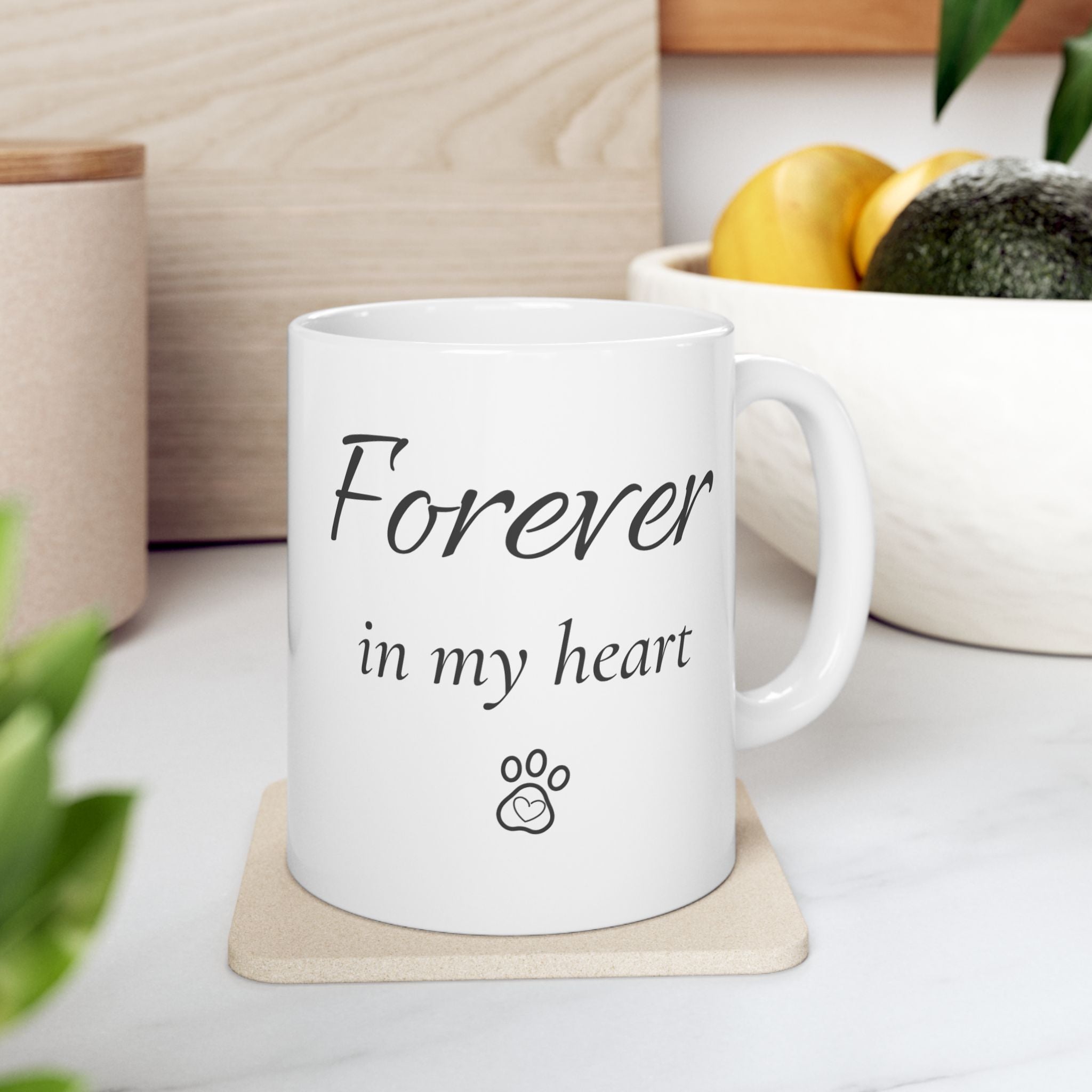 Forever In My Heart Pet Memorial Mug | Pet Loss Sympathy Gift | Dog Cat Memorial Coffee Mug | Rainbow Bridge Remembrance Cup
