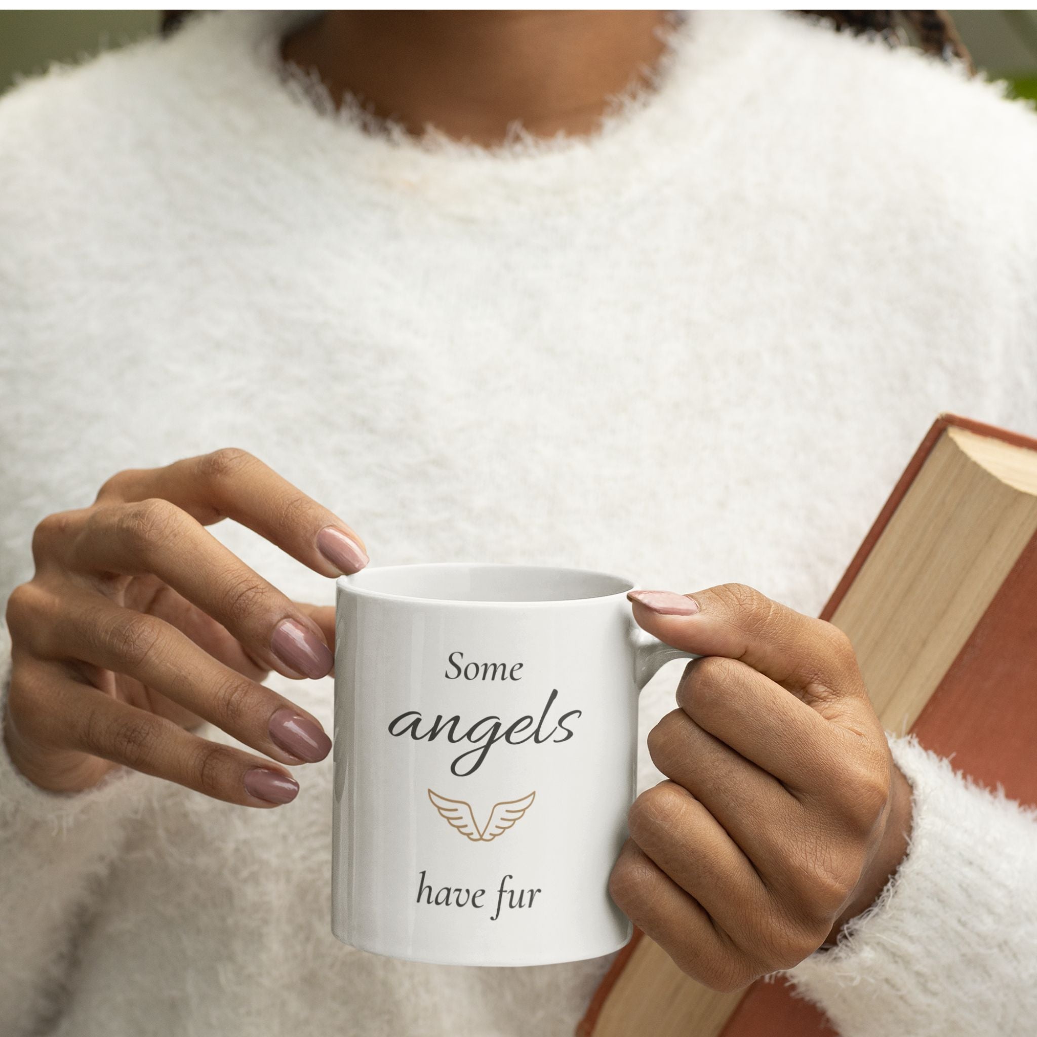 Some Angels Have Fur Pet Memorial Mug | Christian Pet Loss Gift | Dog Cat Sympathy Coffee Mug | Pet Heaven Memorial Cup Gold Wings