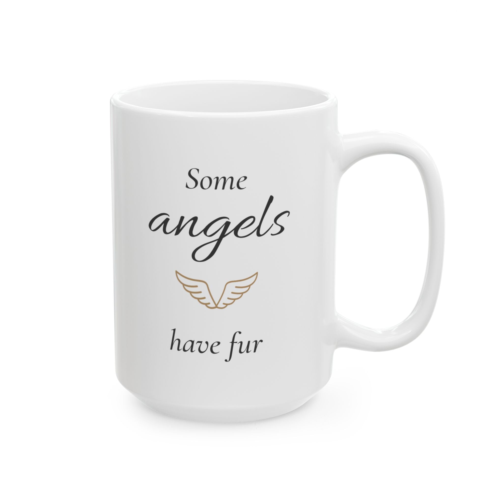 Some Angels Have Fur Pet Memorial Mug | Christian Pet Loss Gift | Dog Cat Sympathy Coffee Mug | Pet Heaven Memorial Cup Gold Wings
