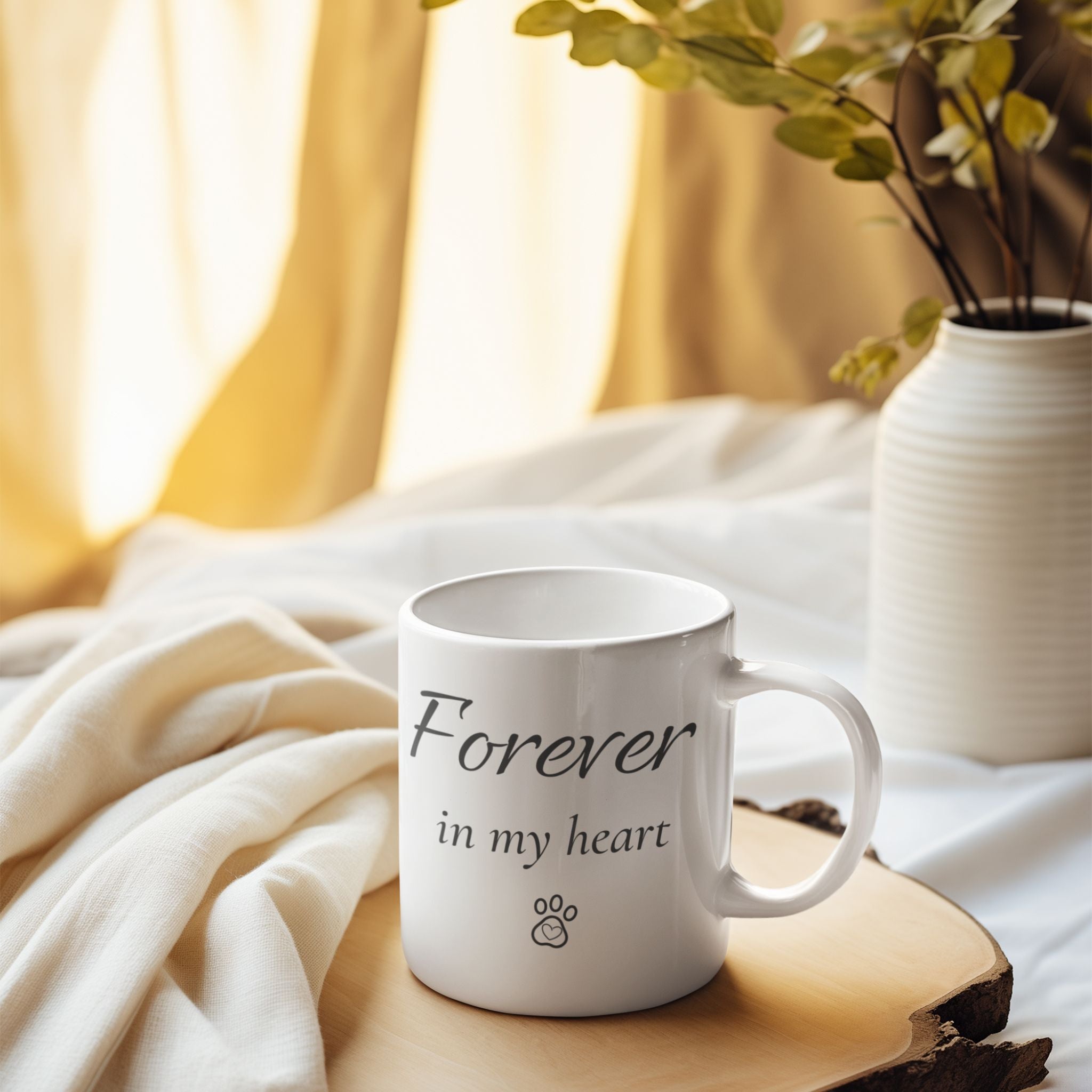 Forever In My Heart Pet Memorial Mug | Pet Loss Sympathy Gift | Dog Cat Memorial Coffee Mug | Rainbow Bridge Remembrance Cup