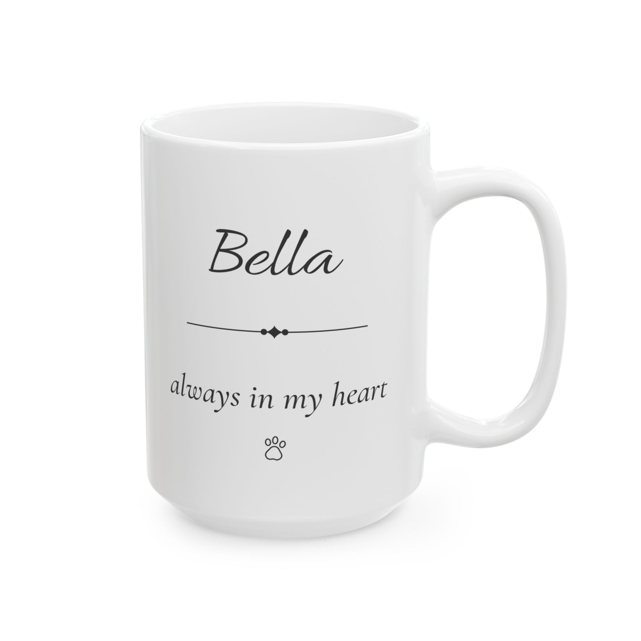 Bella Personalized Pet Memorial Mug | Dog Cat Loss Sympathy Gift | Custom Pet Remembrance Coffee Mug | Memorial Keepsake With Name