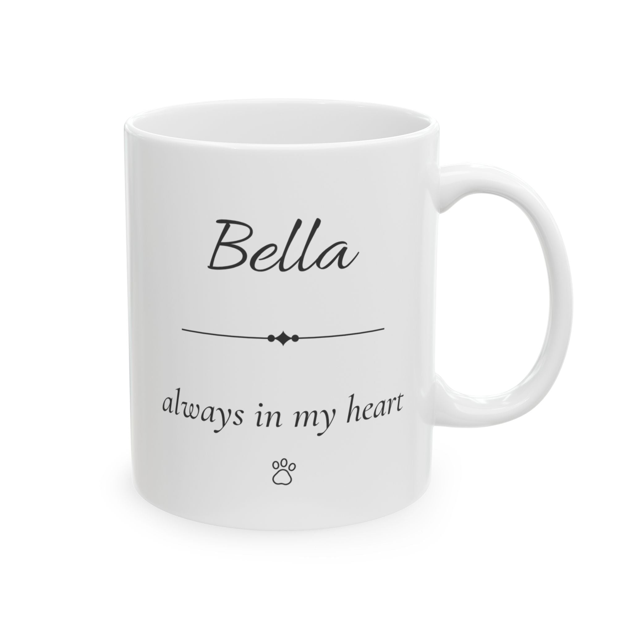 Bella Personalized Pet Memorial Mug | Dog Cat Loss Sympathy Gift | Custom Pet Remembrance Coffee Mug | Memorial Keepsake With Name