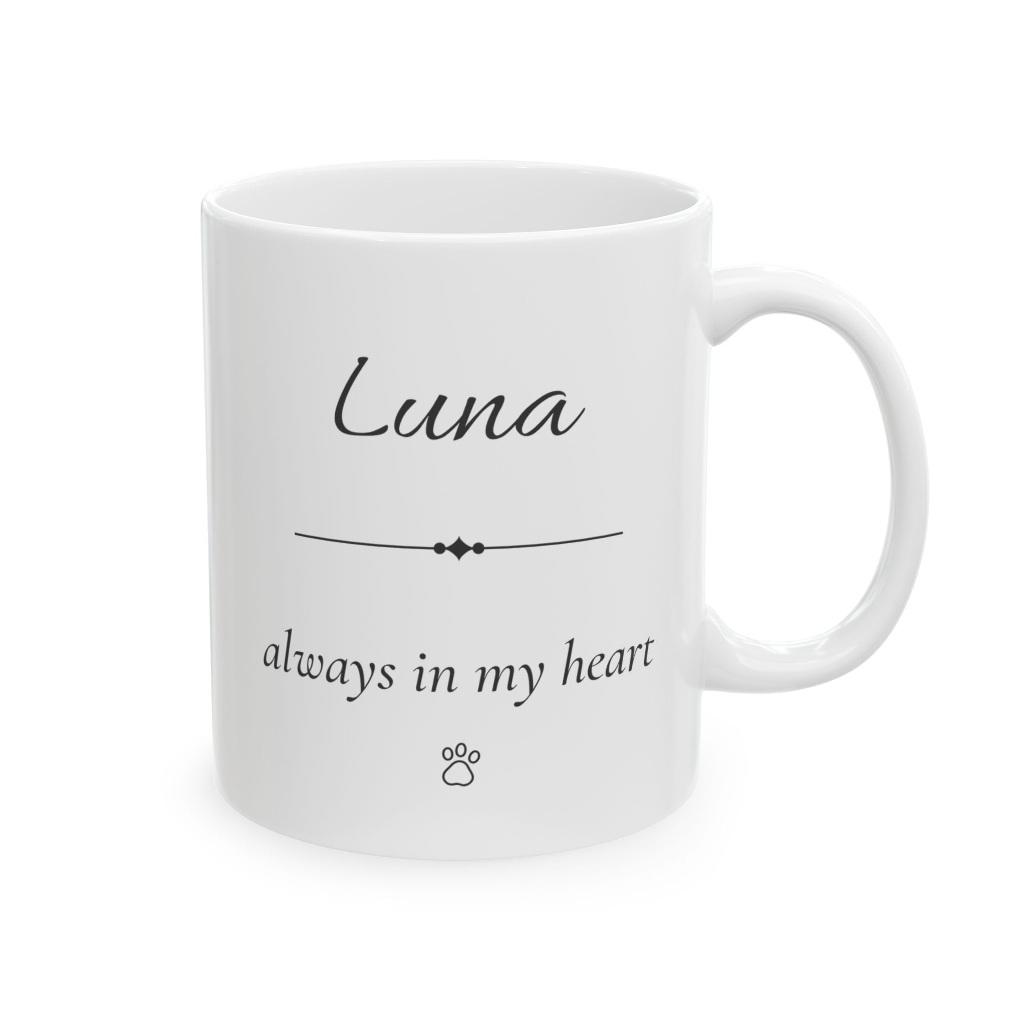 Luna Personalized Pet Memorial Mug | Dog Cat Loss Sympathy Gift | Custom Pet Remembrance Coffee Mug | Memorial Keepsake With Name