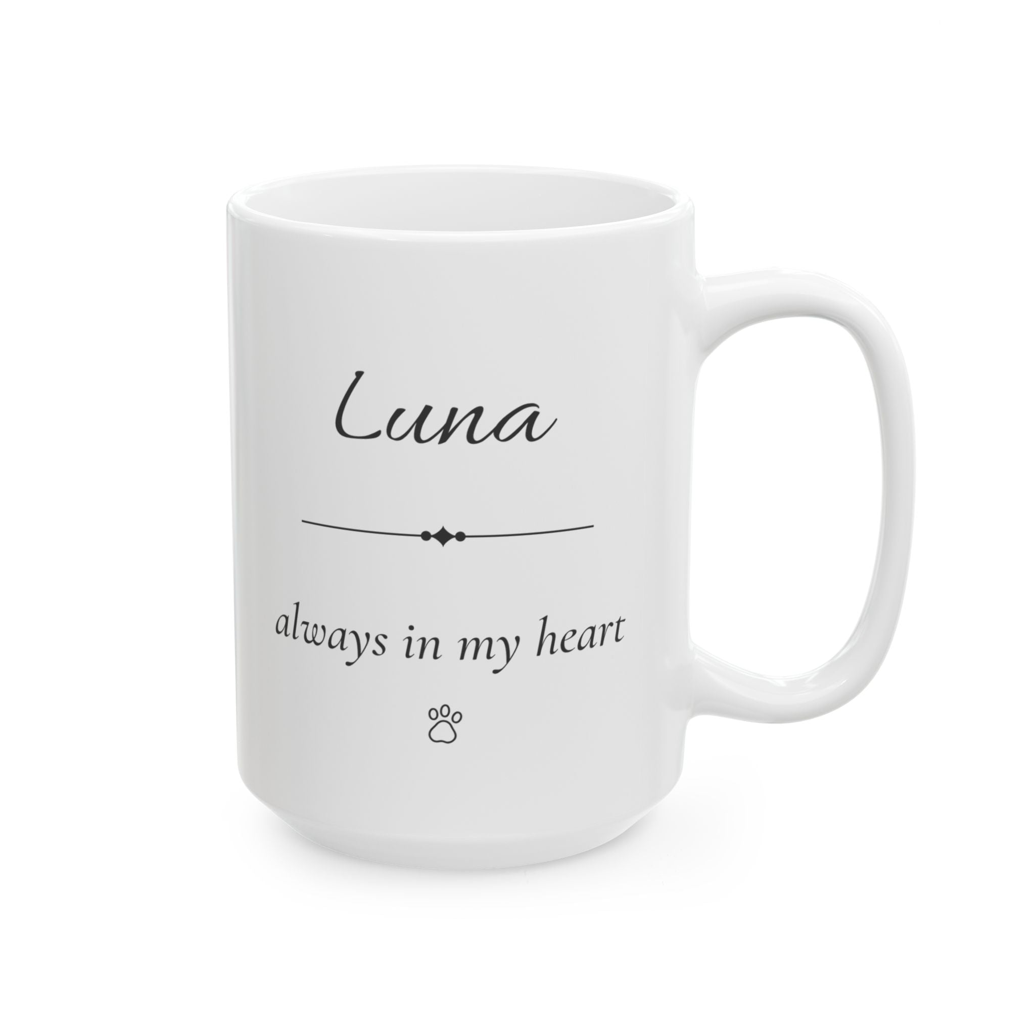 Luna Personalized Pet Memorial Mug | Dog Cat Loss Sympathy Gift | Custom Pet Remembrance Coffee Mug | Memorial Keepsake With Name