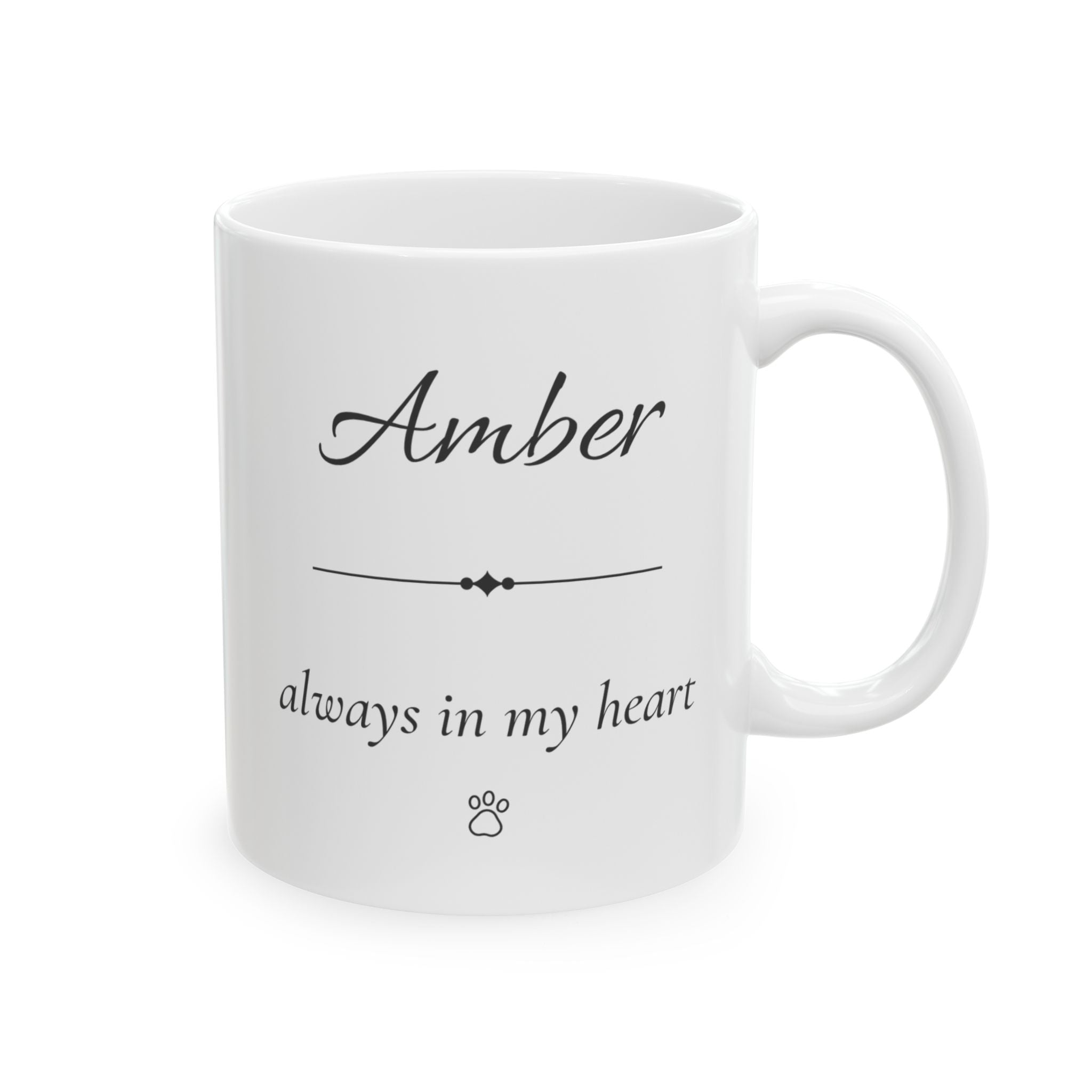 Amber Personalized Pet Memorial Mug | Dog Loss Sympathy Gift | Custom Pet Remembrance Coffee Mug | Memorial Keepsake With Name