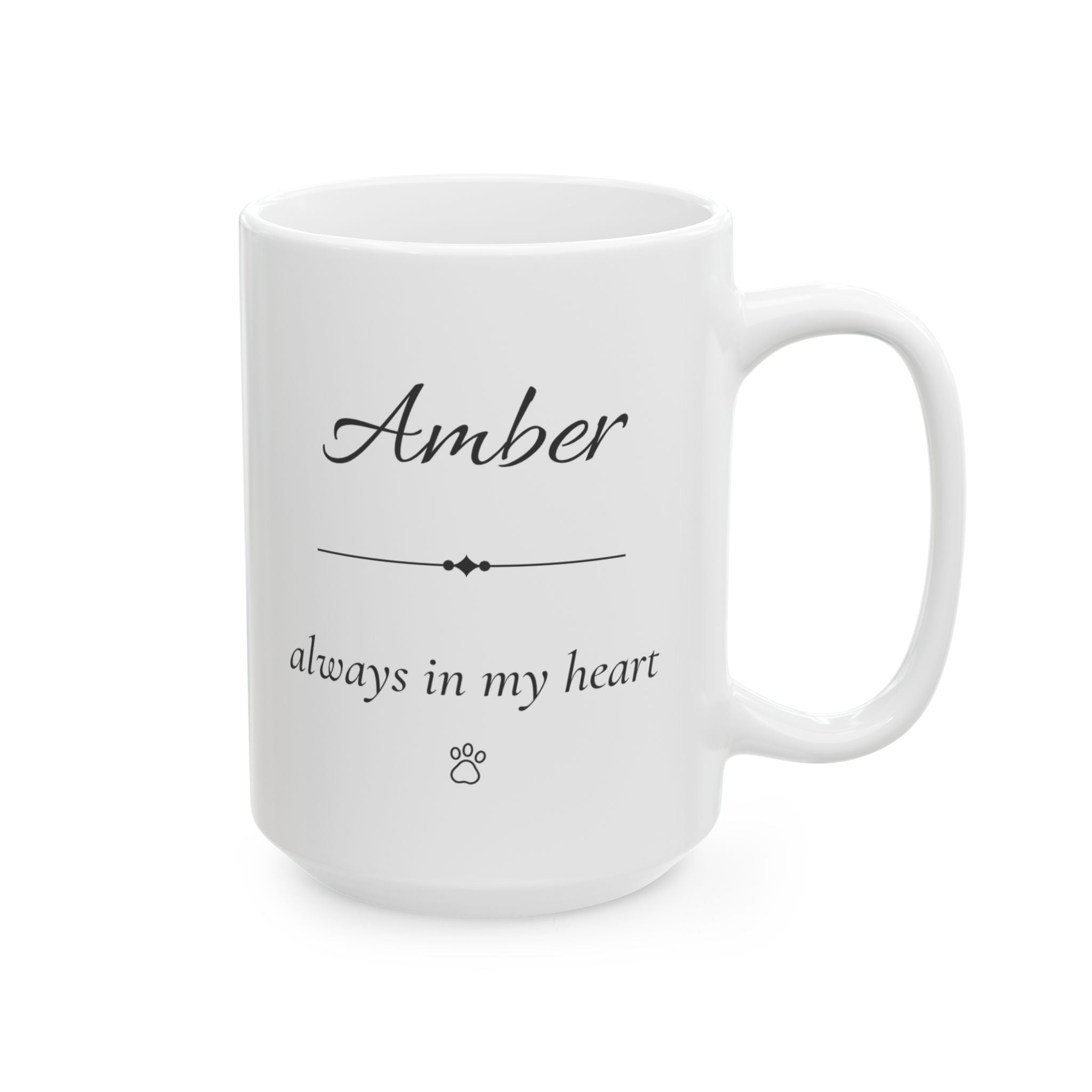 Amber Personalized Pet Memorial Mug | Dog Loss Sympathy Gift | Custom Pet Remembrance Coffee Mug | Memorial Keepsake With Name
