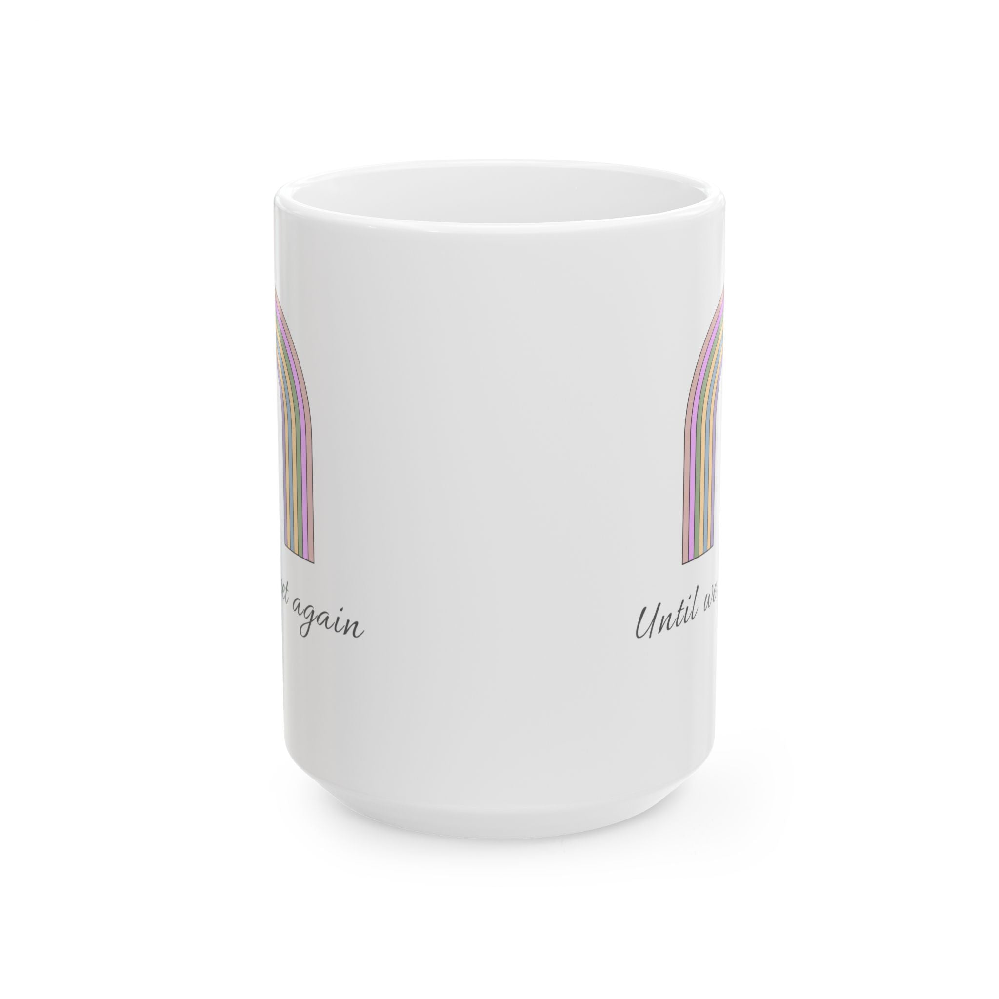 Until We Meet Again Pet Memorial Mug | Rainbow Bridge Coffee Mug | Pet Loss Sympathy Gift | Dog Cat Memorial Cup Pastel Rainbow