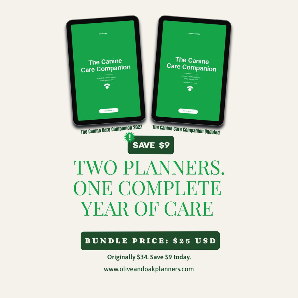 The Canine Care Companion Complete Bundle | 2027 + Undated Editions | Digital Dog Health Planners | Save $9