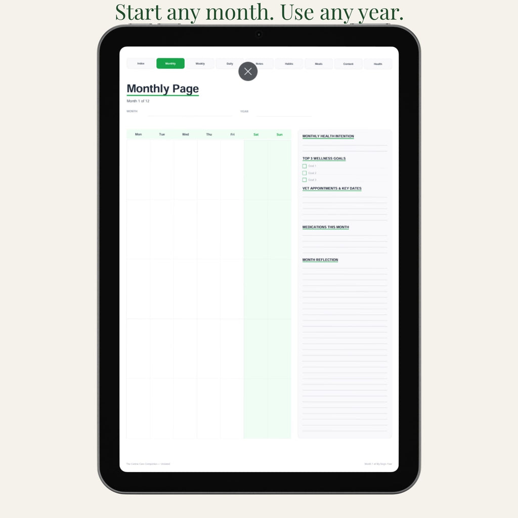 The Canine Care Companion Undated Edition | Digital Dog Care Planner | Printable PDF | Daily Health & Routine Tracker product