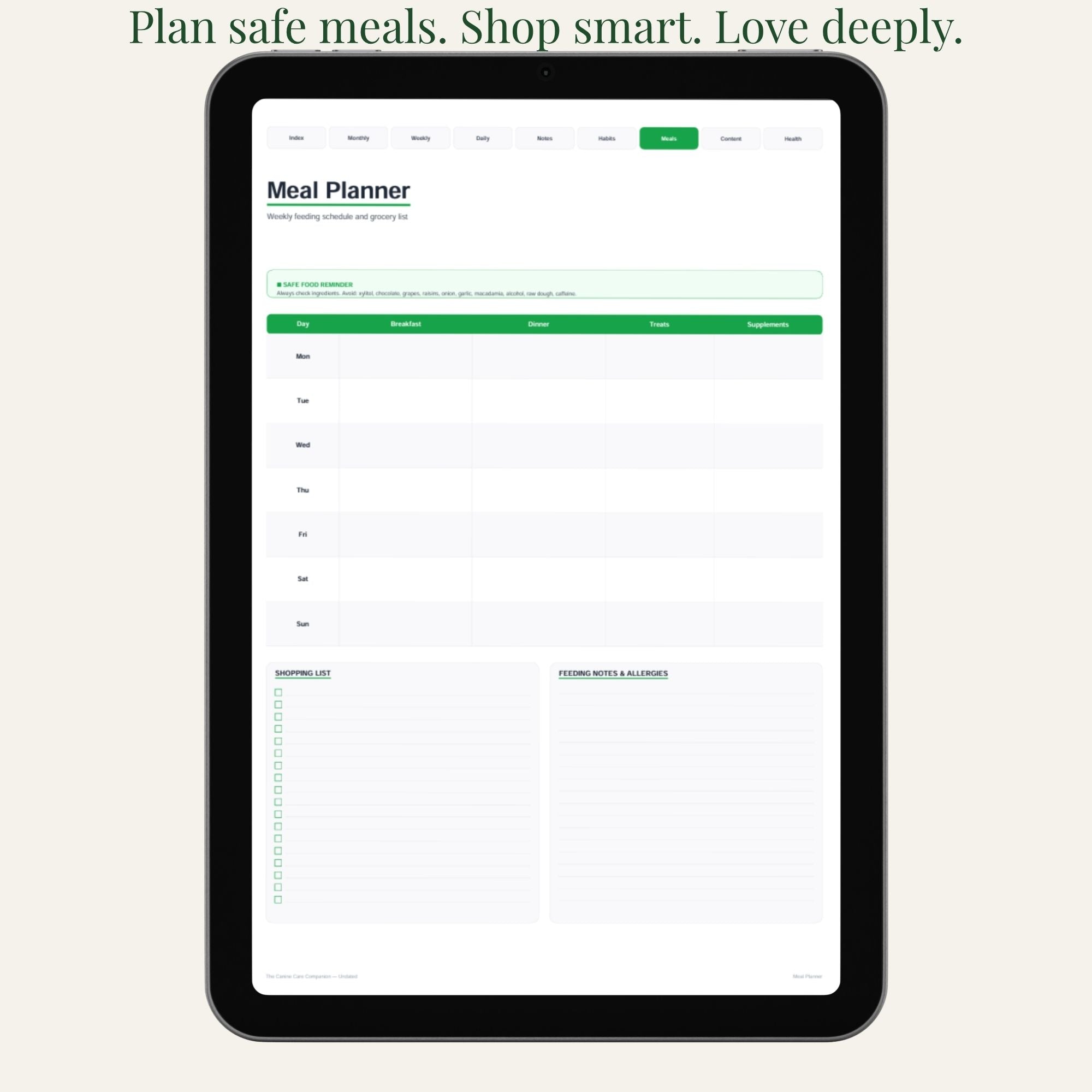 The Canine Care Companion Undated Edition | Digital Dog Care Planner | Printable PDF | Daily Health & Routine Tracker product
