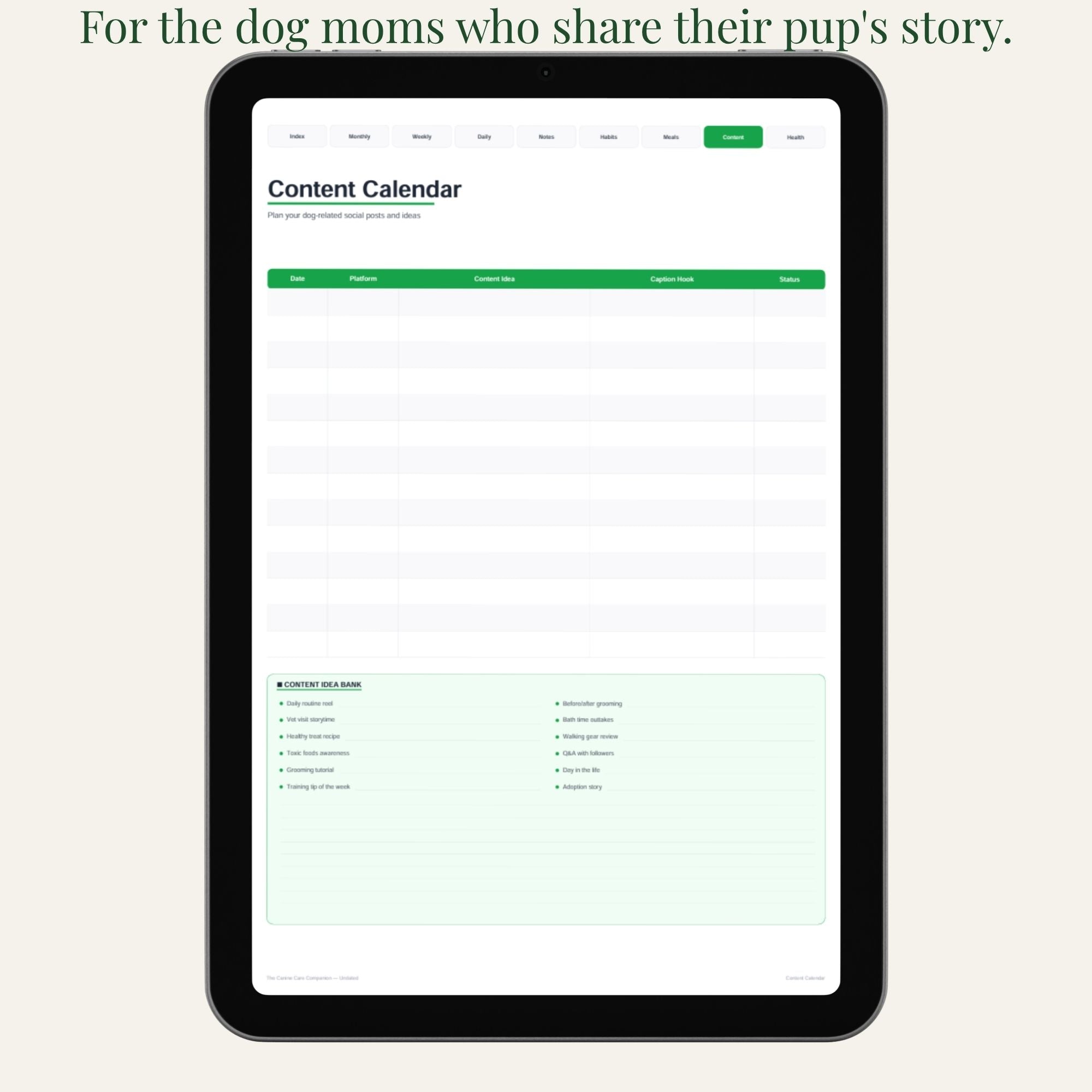 The Canine Care Companion Undated Edition | Digital Dog Care Planner | Printable PDF | Daily Health & Routine Tracker product